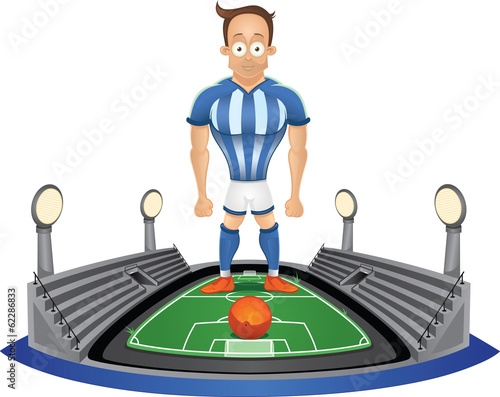 Soccer player standing at the stadium