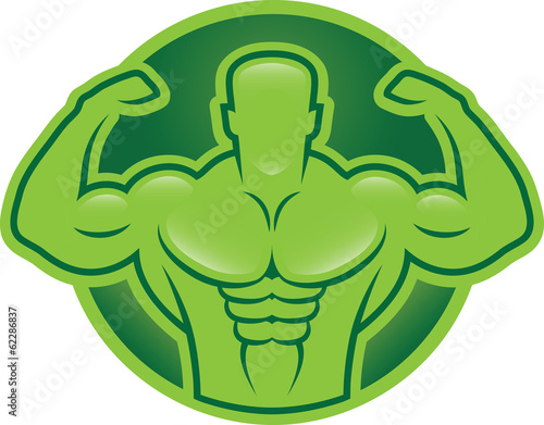 Bodybuilder model illustration