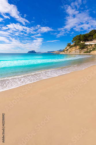 Fototapeta Naklejka Na Ścianę i Meble -  Moraira playa El Portet beach turquoise water in Alicante