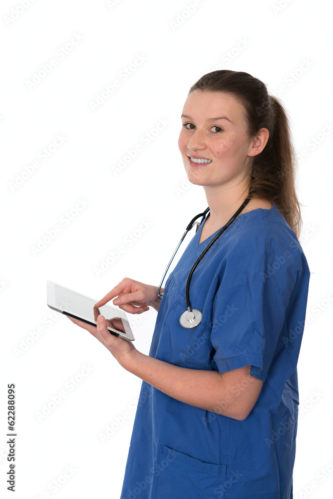 young female doctor working with tablet PC young female doctor working with tablet PC