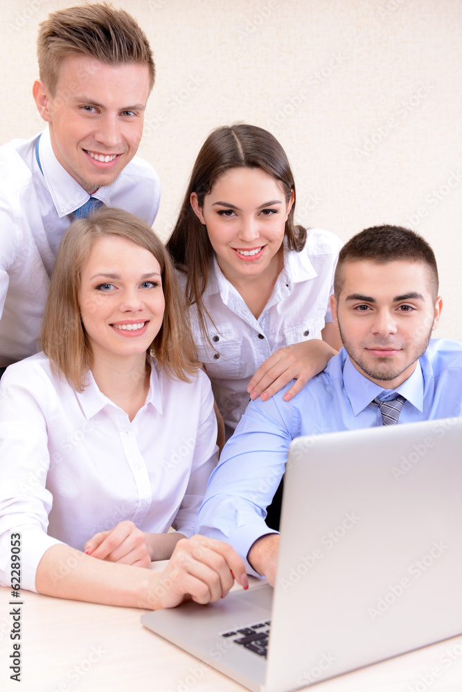 Successful young businesspeople working at office Successful young businesspeople working at office