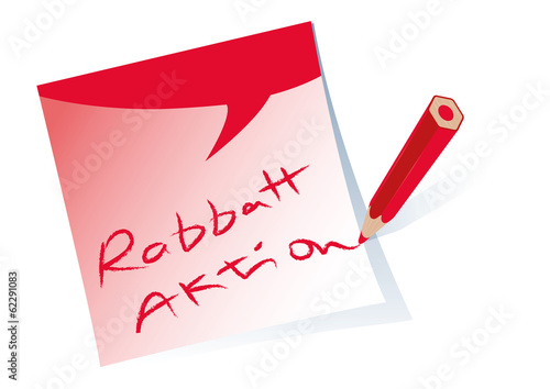 Post-it,Rabbatt Aktion,Rotstift,Sprechblase,frei,Vektor