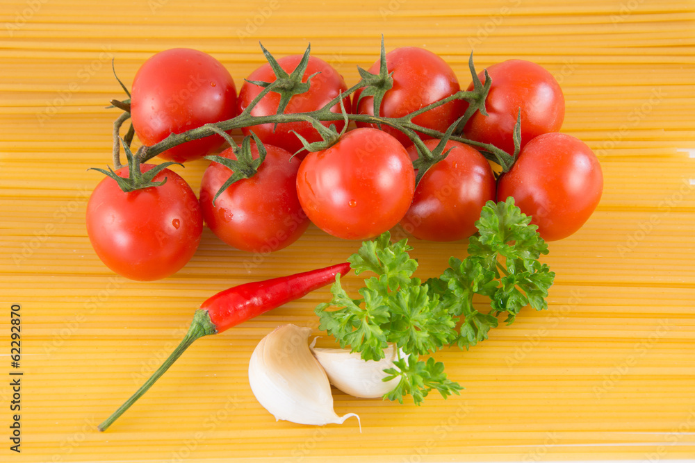 Pasta spaghetti with tomatoes italian food background Pasta spaghetti with tomatoes italian food background
