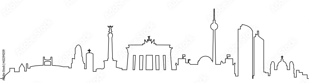 Naklejka premium Linia Skyline Berlin
