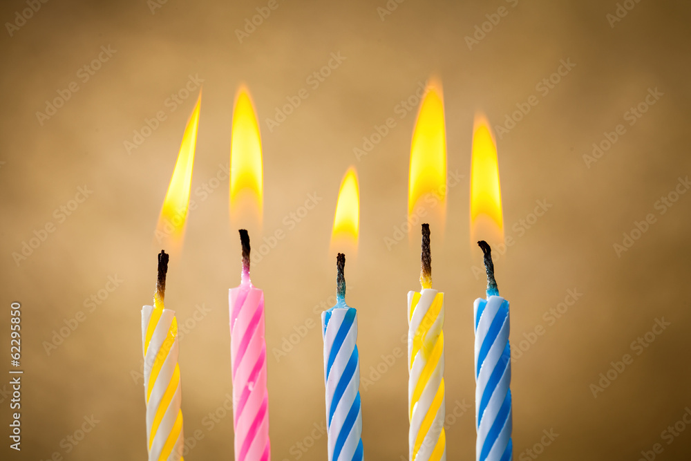 Burning birthday candles