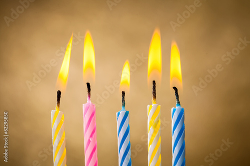 Obraz na płótnie Burning birthday candles w salonie