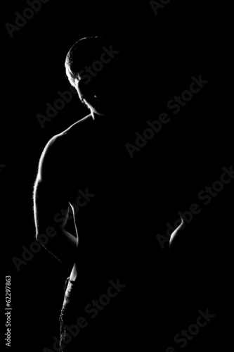 silhouette sport man on a black background