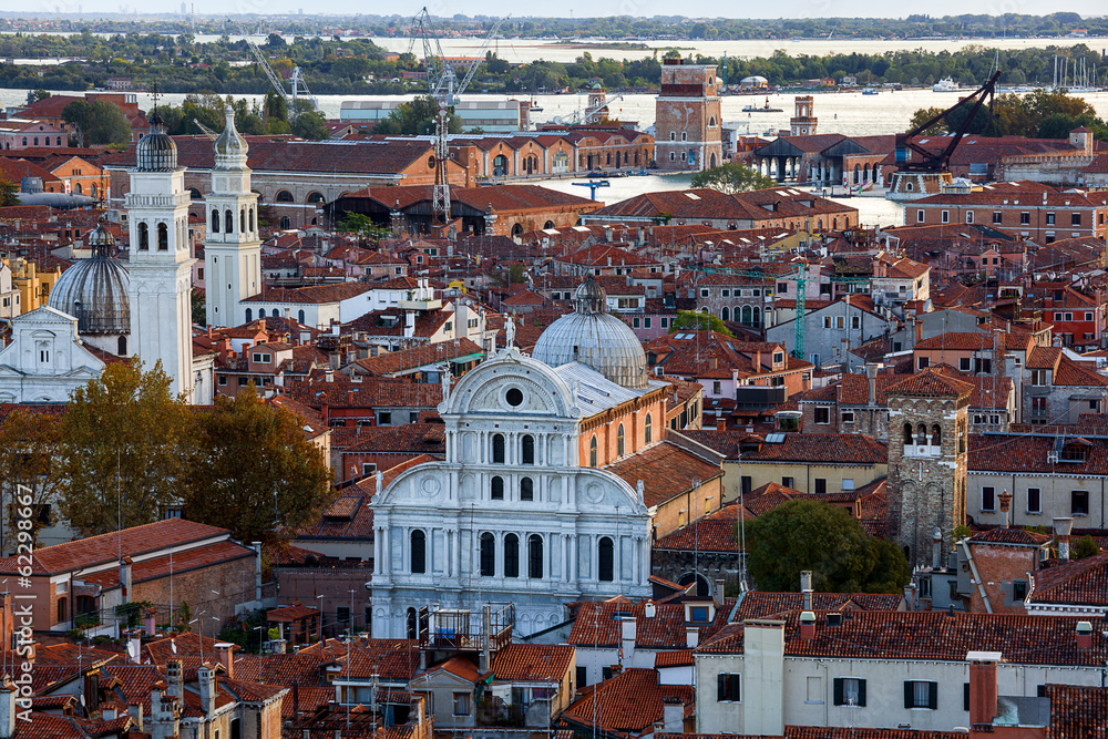 bird's-eye view of old Venice. Italy.