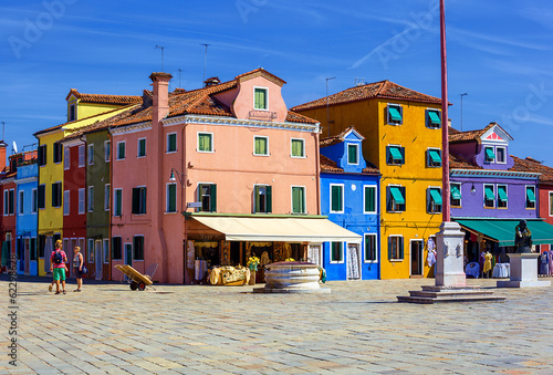 architecture of Burano island. Italy.