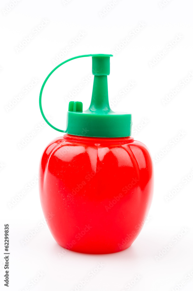 sauce bottles isolated white background