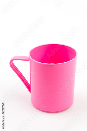 Plastic cup isolated white background