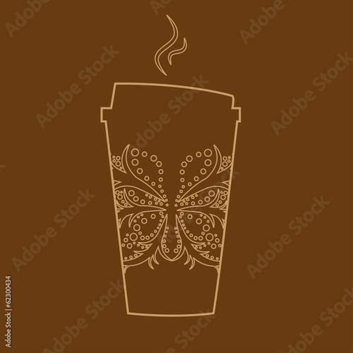 vector paper coffee glass