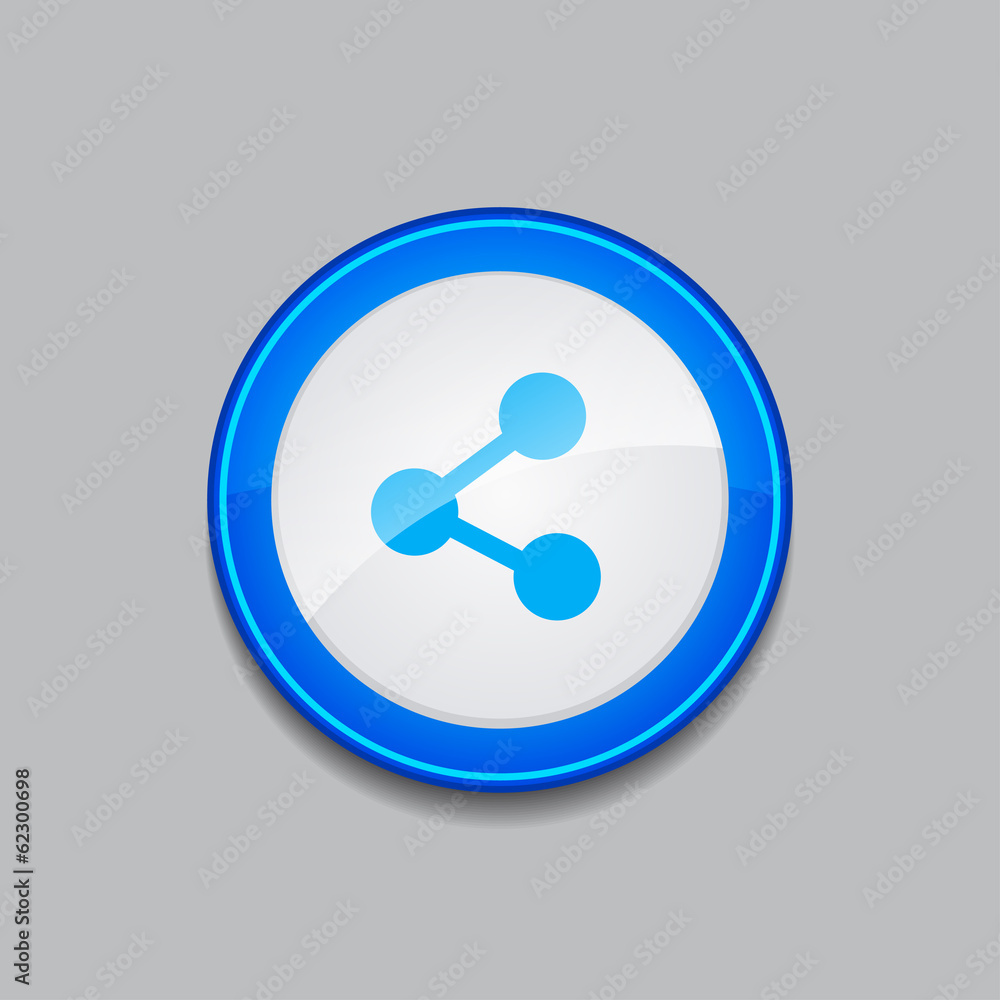 Social Blue Vector Icon Button Social Blue Vector Icon Button