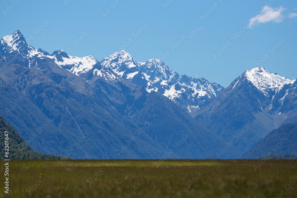 Fototapeta premium snow caps over the flats