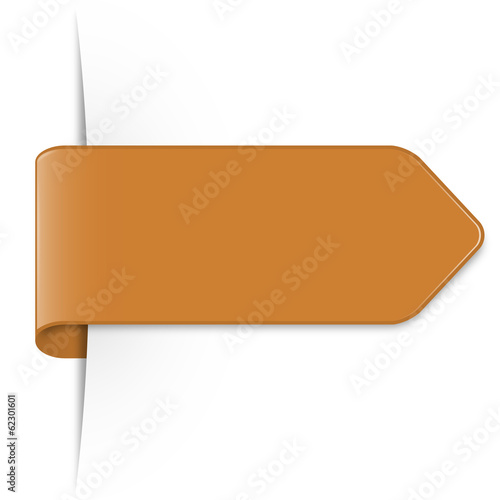 Langer bronzener Sticker Pfeil mit Schatten und Textfreiraum