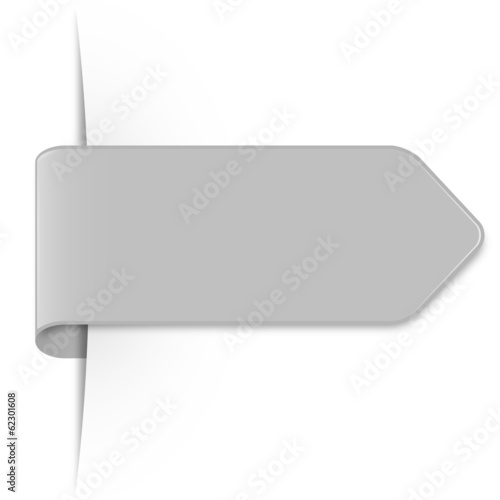 Langer silberner Sticker Pfeil mit Schatten und Textfreiraum