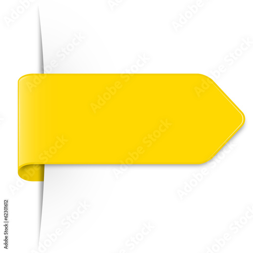 Langer goldener Sticker Pfeil mit Schatten und Textfreiraum
