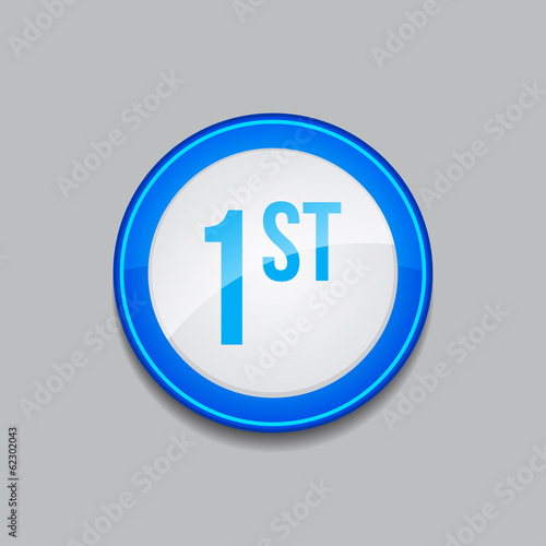 1st Circular Vector Blue Web Icon Button