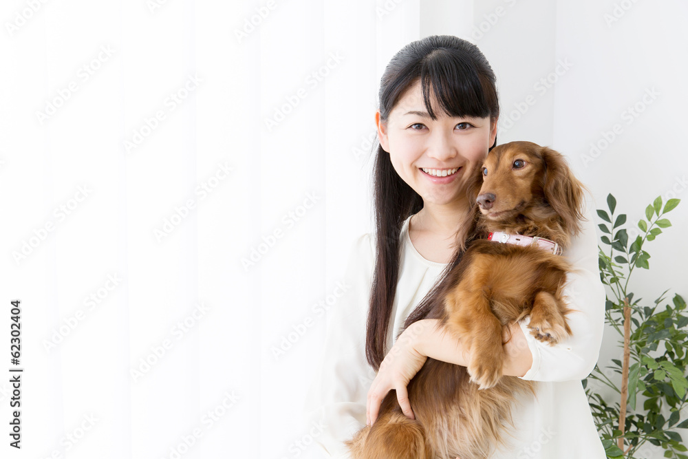 young asian woman and dog lifestyle image young asian woman and dog lifestyle image
