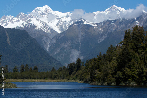 glacier over lake matheson