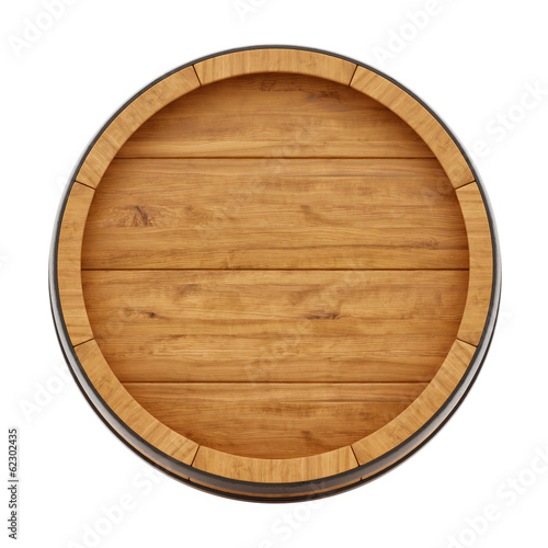 Stampa su tela render of a wine barrel from top , isolated on white