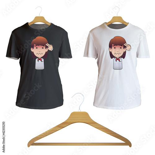 Suicide redhead girl holding printed on shirt. Vector design.