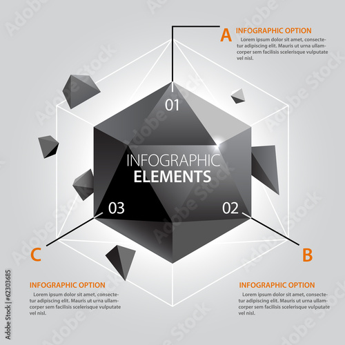 Polyhedron Infographics Template.