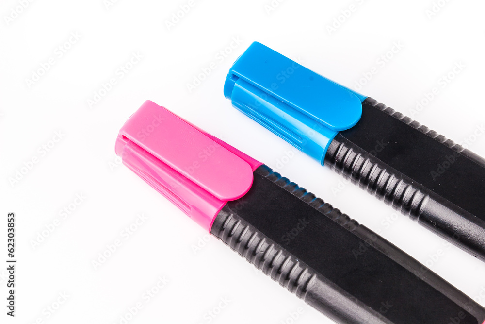 Highlighters / Markers isolated on white backgound Highlighters / Markers isolated on white backgound