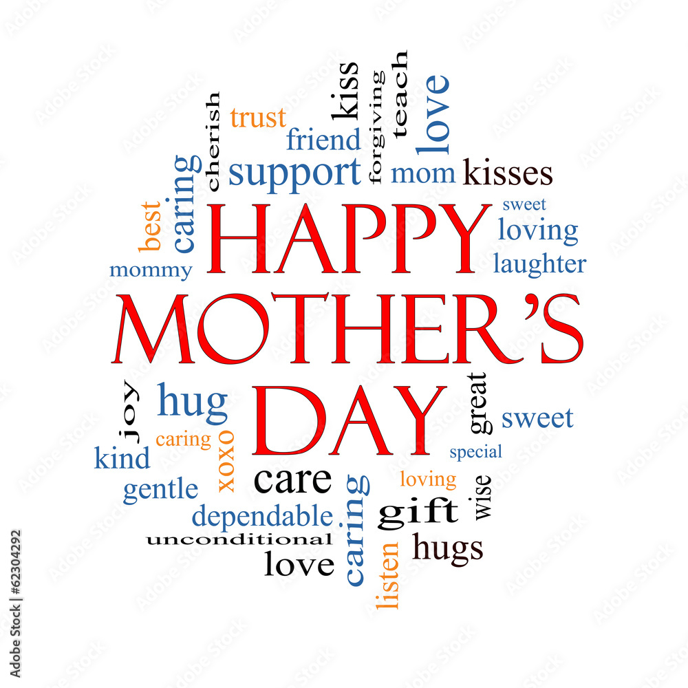 Happy Mother's Day Word Cloud Concept Happy Mother's Day Word Cloud Concept