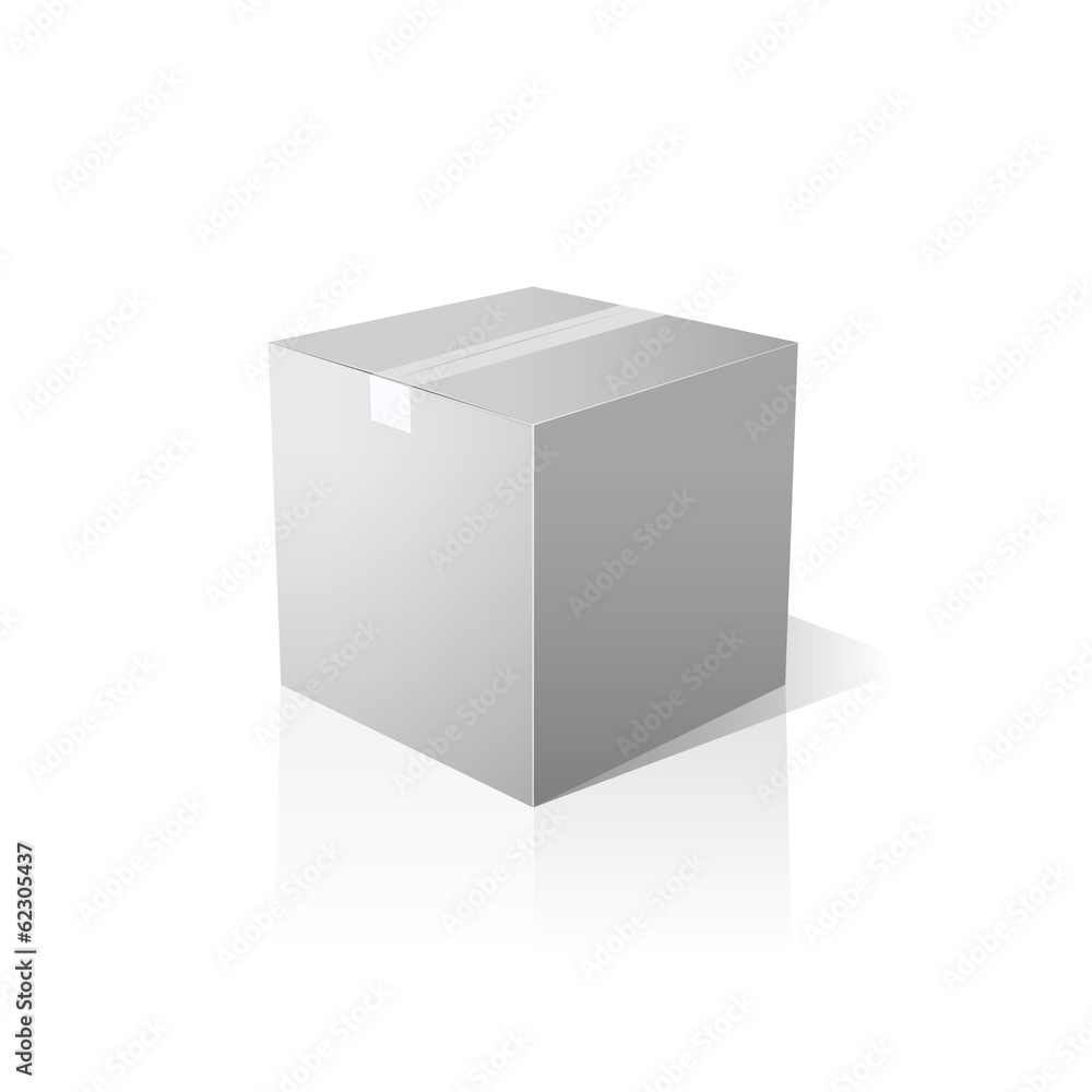Fototapeta premium Isolated closed white box. Vector design.