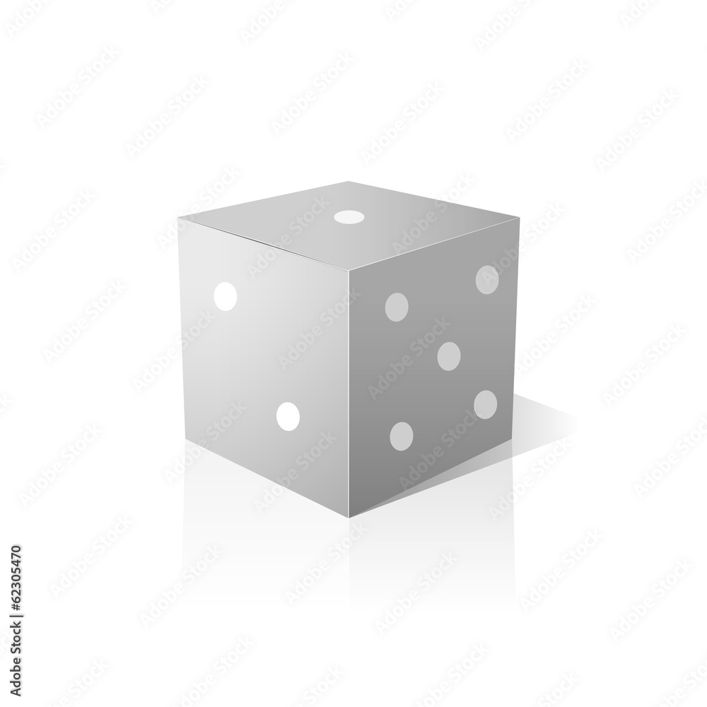Fototapeta premium single dice over isolated background
