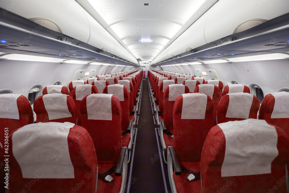 Interior of the passenger airplane Interior of the passenger airplane