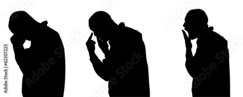 Vector silhouette of man.