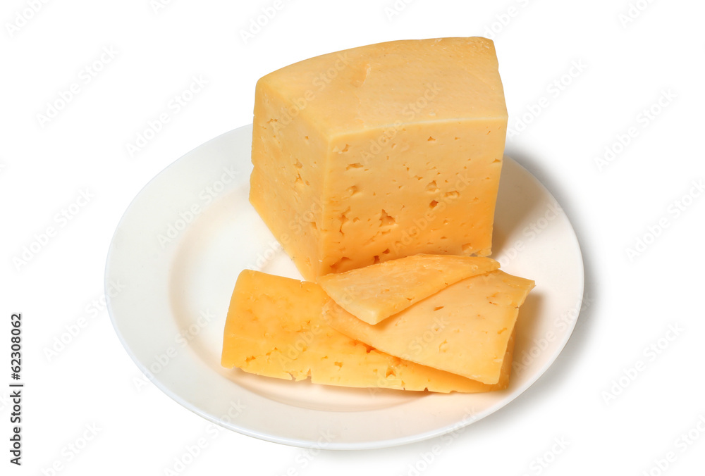 Cheese on plate Cheese on plate