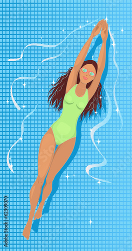 Young woman swimming in a pool