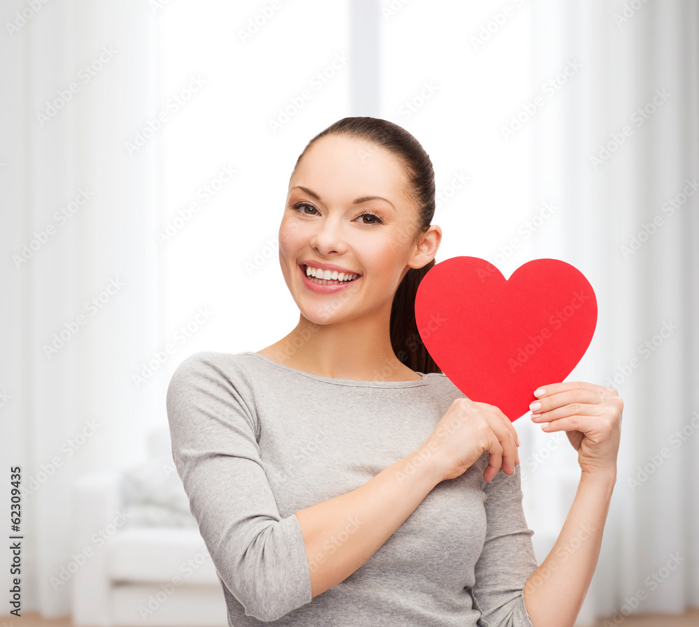 smiling asian woman with red heart smiling asian woman with red heart