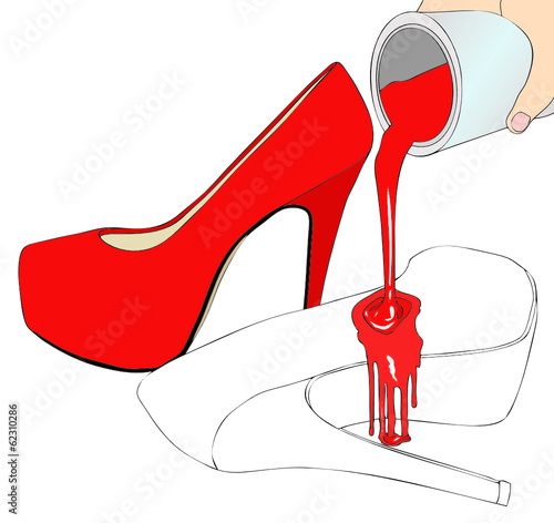 La colorazione delle scarpe