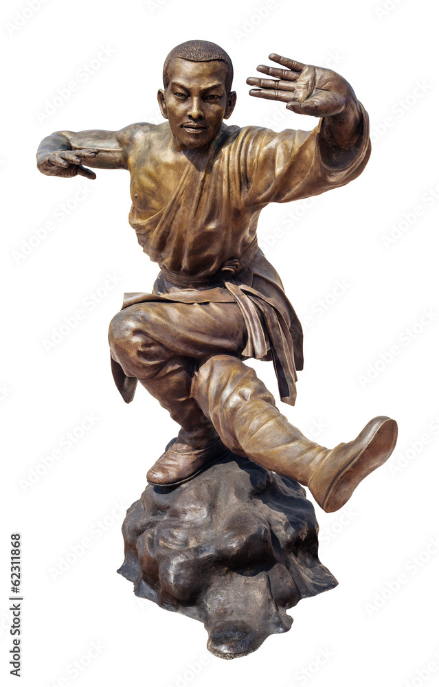 Fototapeta premium Shaolin warriors monk bronze statue in Viharn Sien
