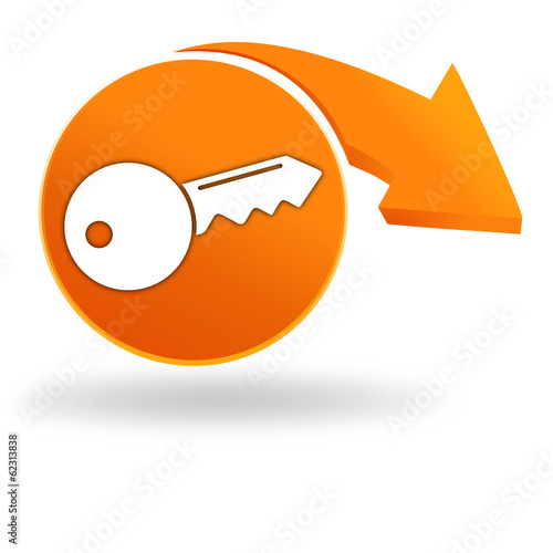 clef sur bouton orange