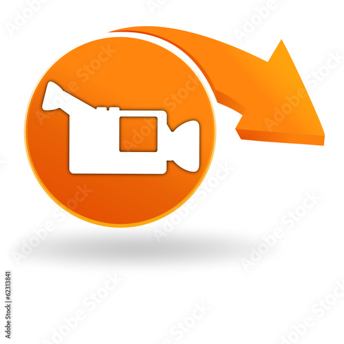 caméra vidéo sur bouton orange