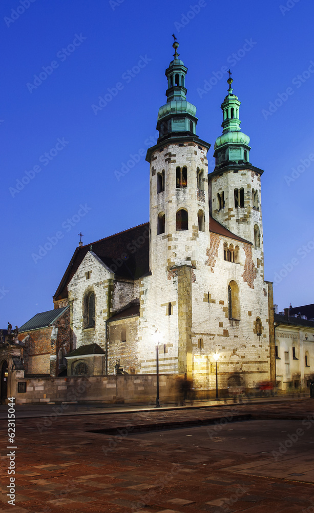 The Church of St. Andrew in the Old Town district of Krakow, Pol