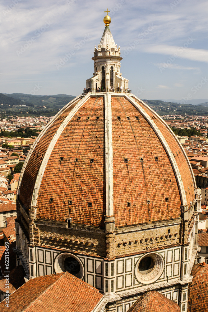 Top view on the Duomo and the historical center of Florence, Ita