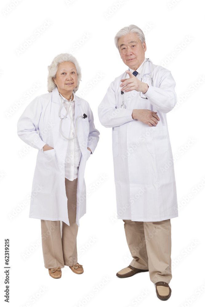 .Portrait of two senior doctors. .Portrait of two senior doctors.