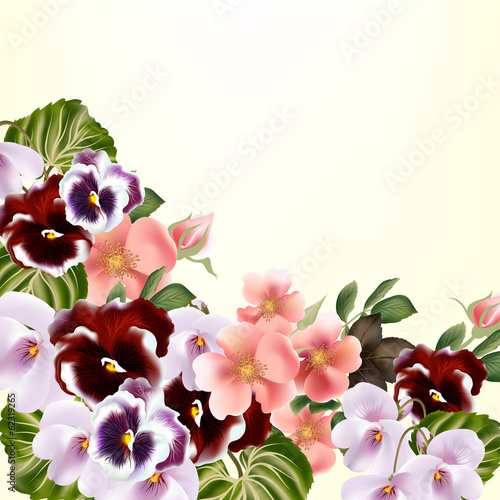 Beautiful vector background with detailed  flowers
