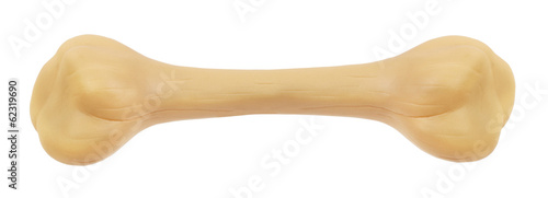 Beige rubber bone toy for dogs photo