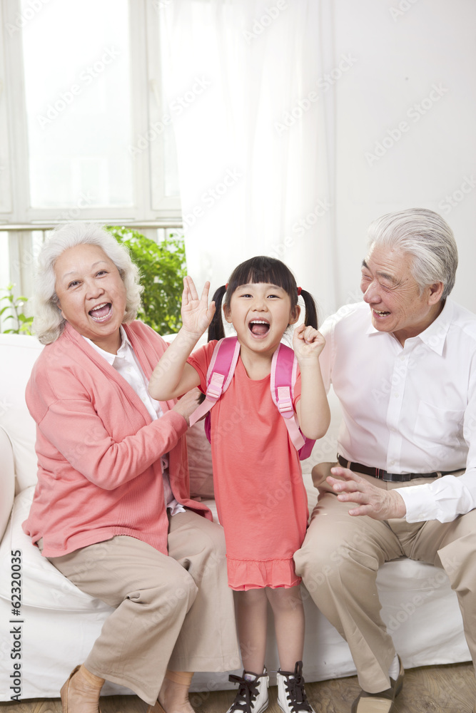 .Senior couple with granddaughter . .Senior couple with granddaughter .