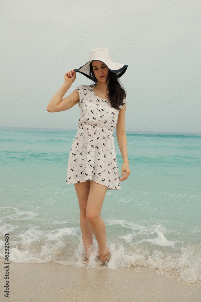 Happy Beautiful Woman Enjoying Summer Vacation Happy Beautiful Woman Enjoying Summer Vacation