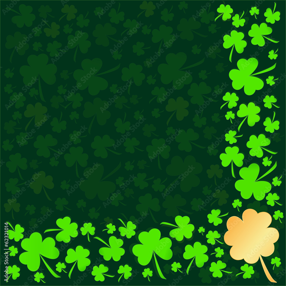 Clovers background on St. Patrick's Day Clovers background on St. Patrick's Day
