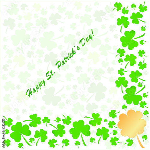 Clovers background on St. Patrick's Day