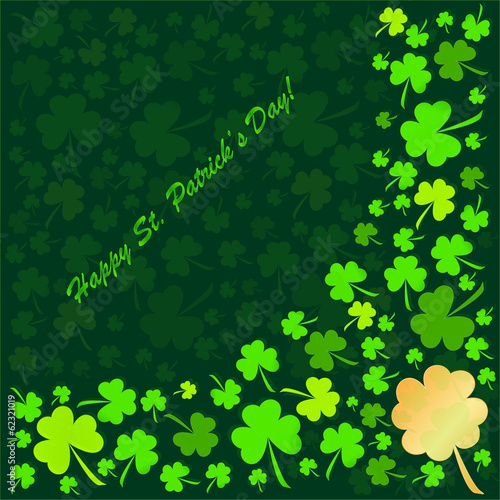 Clovers background on St. Patrick's Day